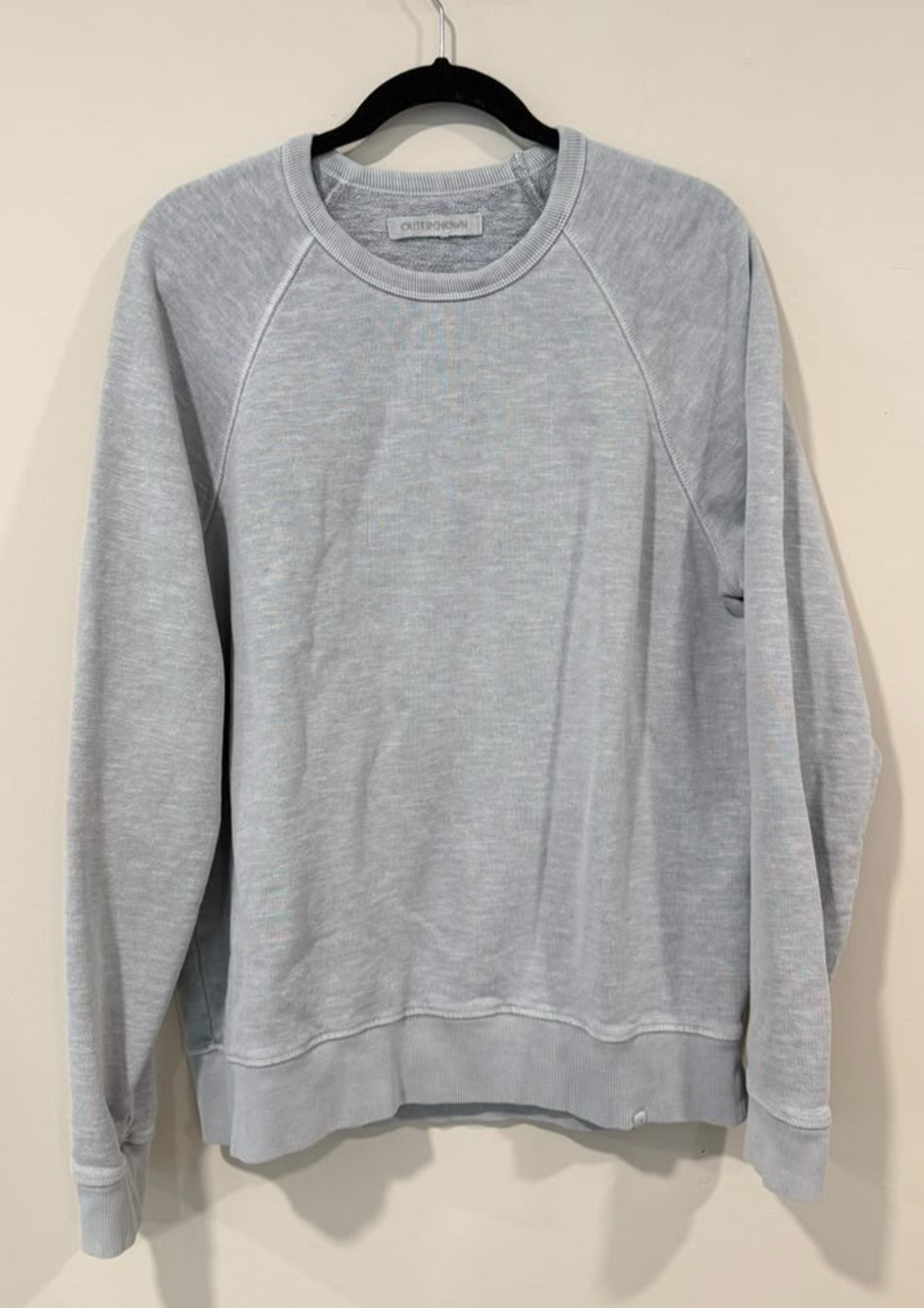 OuterKnown Crewneck Pullover Sweatshirt Hemp Organic Cotton Blend Large 3103